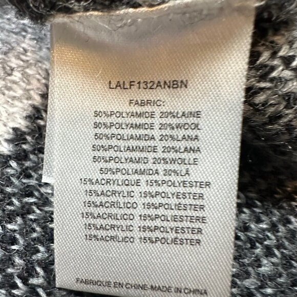 Lili Sidonio Anthropologie Plaid Fuzzy Sweater Grey Black White Boxy Cropped XS - Picture 8 of 8